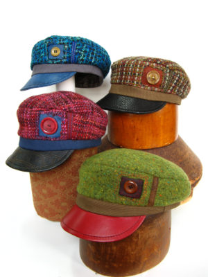 4 Abbey Road Caps in different colours red, blue, green and brown