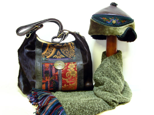 The Genghis Shoulder Bag Design and the Anoushka Hat design