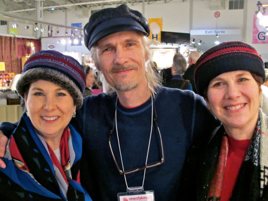 3 people wearing Gwendolyne Hat designs