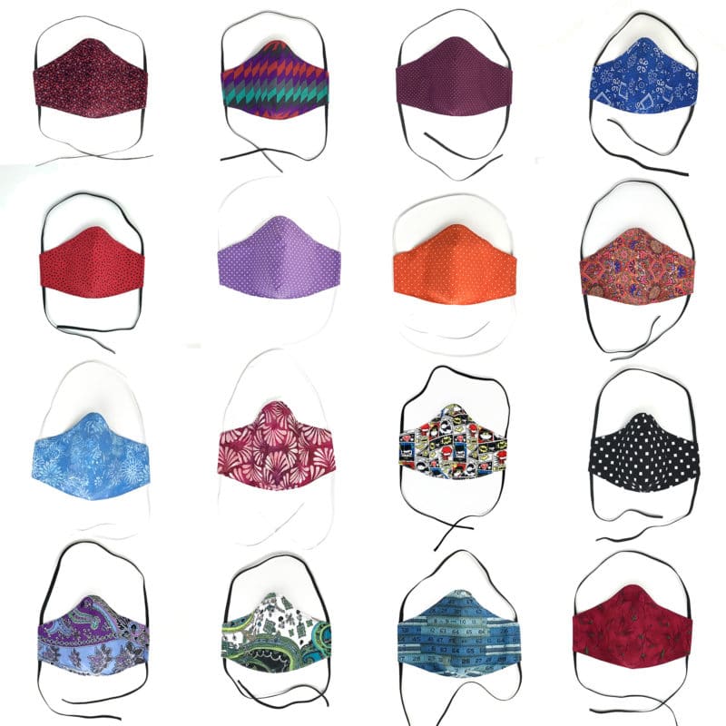16 face mask in different fabrics