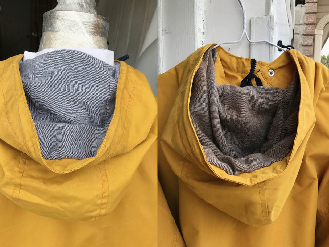 Yellow Jacket Hood before and after getting aged
